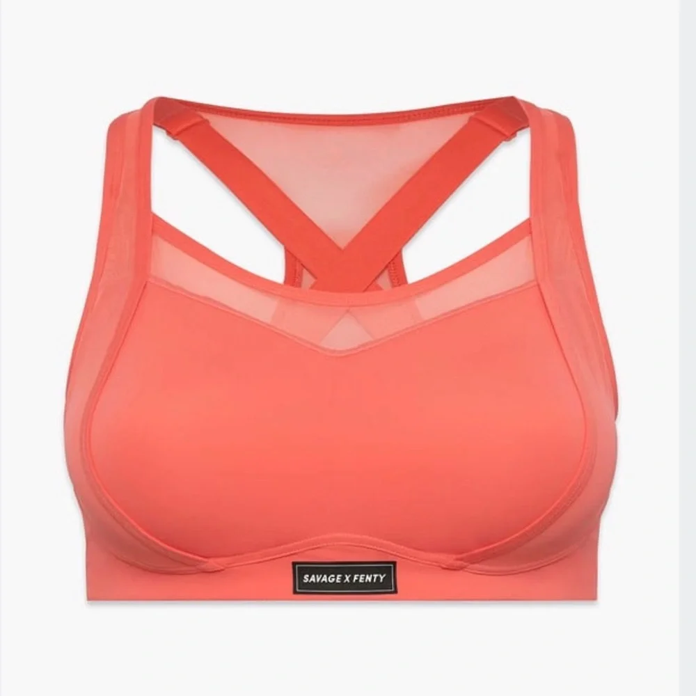 Sale! Savage X Fenty Vibrant Coral Sports Bra - Picture 3 of 5